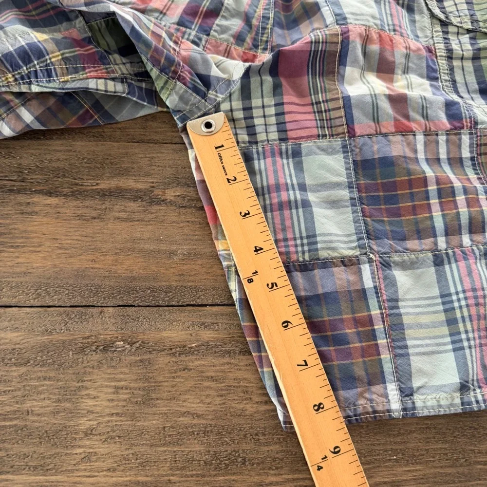 Polo Ralph Lauren Mens Patchwork Madras Plaid Board Shorts Swim Trunks Size 32